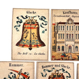 19th Century Bell and Hammer Game with Original Instructions, Bone Chips and Extra Cards (2 Dice Short)