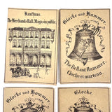 19th Century Bell and Hammer Game with Original Instructions, Bone Chips and Extra Cards (2 Dice Short)