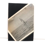 Woman on High Pointing Rifle, Old Snapshot Photo