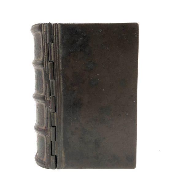 Presumed 18th Century Heavy Book Shaped Writing Box with Original Red Paint Remnants, Likely British