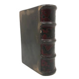 Presumed 18th Century Heavy Book Shaped Writing Box with Original Red Paint Remnants, Likely British