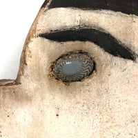 Double Sided Wooden Cutout Head with Long Nose and Fancy Button Eye