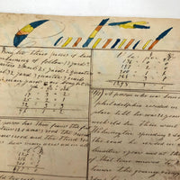 John Ranck’s Beautiful 1841 Math Notebook with Watercolor Headers, Pennsylvania