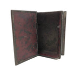 Presumed 18th Century Heavy Book Shaped Writing Box with Original Red Paint Remnants, Likely British