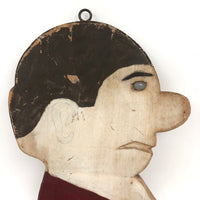 Double Sided Wooden Cutout Head with Long Nose and Fancy Button Eye