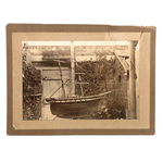 Model Ship, Proudly Displayed, Antique Mounted Albumen Photo, Gloucester MA