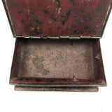 Presumed 18th Century Heavy Book Shaped Writing Box with Original Red Paint Remnants, Likely British