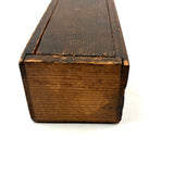 Complete Antique Double Six Set of Enamel Painted Wooden Dominoes with Spinner in Original Box