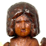 Curious Little Carved Folk Art Articulated Doll with String Tied Joints