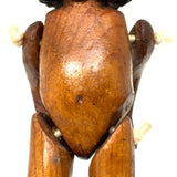 Curious Little Carved Folk Art Articulated Doll with String Tied Joints