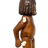 Curious Little Carved Folk Art Articulated Doll with String Tied Joints