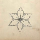 Stars in Squares and Star: Burt Gemberling (Age 12) 1880 Graphite Design Drawing, Snyder County, PA