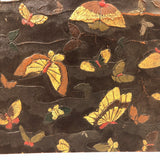 Embossed Antique Japanese Leather Paper (Kinkarakawakami) with Butterflies - 5 Pieces
