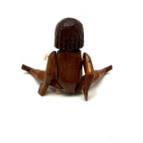 Curious Little Carved Folk Art Articulated Doll with String Tied Joints