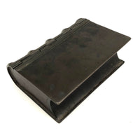 Presumed 18th Century Heavy Book Shaped Writing Box with Original Red Paint Remnants, Likely British