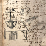 1783 British Notebook, Partial, with Ships, Fish, Geometry, etc.