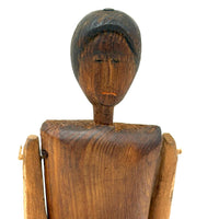 SOLD Unusual Older Inuit Carved Articulated Figure with Sad Face and Sinew Joints