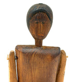 SOLD Unusual Older Inuit Carved Articulated Figure with Sad Face and Sinew Joints