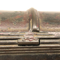 Presumed 18th Century Heavy Book Shaped Writing Box with Original Red Paint Remnants, Likely British
