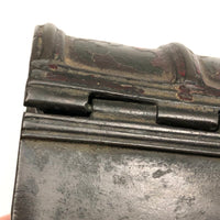 Presumed 18th Century Heavy Book Shaped Writing Box with Original Red Paint Remnants, Likely British