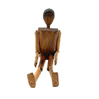 SOLD Unusual Older Inuit Carved Articulated Figure with Sad Face and Sinew Joints