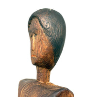 SOLD Unusual Older Inuit Carved Articulated Figure with Sad Face and Sinew Joints
