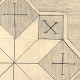 LeMoyne Star with Crosses: Burt Gemberling (Age 12) 1880 Graphite Design Drawing, Snyder County, PA