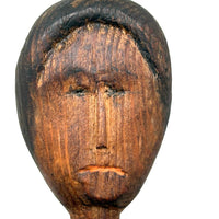 SOLD Unusual Older Inuit Carved Articulated Figure with Sad Face and Sinew Joints
