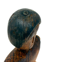 SOLD Unusual Older Inuit Carved Articulated Figure with Sad Face and Sinew Joints