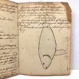 1783 British Notebook, Partial, with Ships, Fish, Geometry, etc.