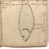 1783 British Notebook, Partial, with Ships, Fish, Geometry, etc.