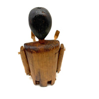 SOLD Unusual Older Inuit Carved Articulated Figure with Sad Face and Sinew Joints