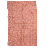 Checkerboard with Flying Geese, Gorgeous Old Crib Quilt in Pinks, Cream and Indigo