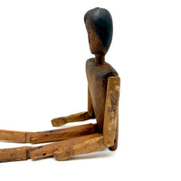 SOLD Unusual Older Inuit Carved Articulated Figure with Sad Face and Sinew Joints