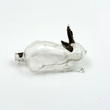 Magical Little Gilded Ear Rabbit, c. 1920s Molded Glass, Light as Air Perfume Bottle