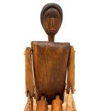 SOLD Unusual Older Inuit Carved Articulated Figure with Sad Face and Sinew Joints