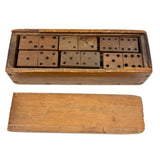 19th Century Homemade Dominoes in Custom Box with Hand-Inked Lettering (27)