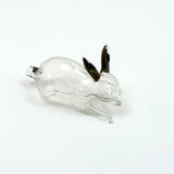 Magical Little Gilded Ear Rabbit, c. 1920s Molded Glass, Light as Air Perfume Bottle
