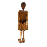 SOLD Unusual Older Inuit Carved Articulated Figure with Sad Face and Sinew Joints