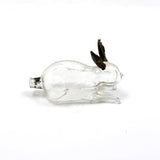 Magical Little Gilded Ear Rabbit, c. 1920s Molded Glass, Light as Air Perfume Bottle