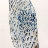 Blue Bird! Charming 19th Century Cutout Ink Drawing in Terrific Primitive Period Frame