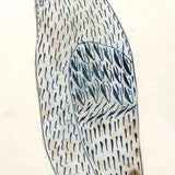 Blue Bird! Charming 19th Century Cutout Ink Drawing in Terrific Primitive Period Frame