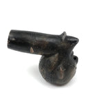 Antique Blackened Red Clay Pipe Bowl with Face