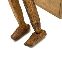 SOLD Unusual Older Inuit Carved Articulated Figure with Sad Face and Sinew Joints