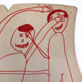 Willis Reed vs. Jerry West, Large Child's Marker Drawing on (Girdle) Board