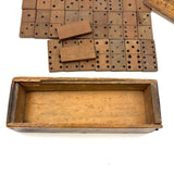 19th Century Homemade Dominoes in Custom Box with Hand-Inked Lettering (27)
