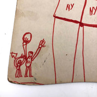 Willis Reed vs. Jerry West, Large Child's Marker Drawing on (Girdle) Board