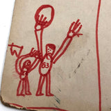 Willis Reed vs. Jerry West, Large Child's Marker Drawing on (Girdle) Board