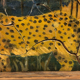 Tiger That Looks to Be a Cheetah, Handmade, Hand-painted Folk Art Puzzle in Custom Box