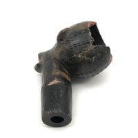 Antique Blackened Red Clay Pipe Bowl with Face
